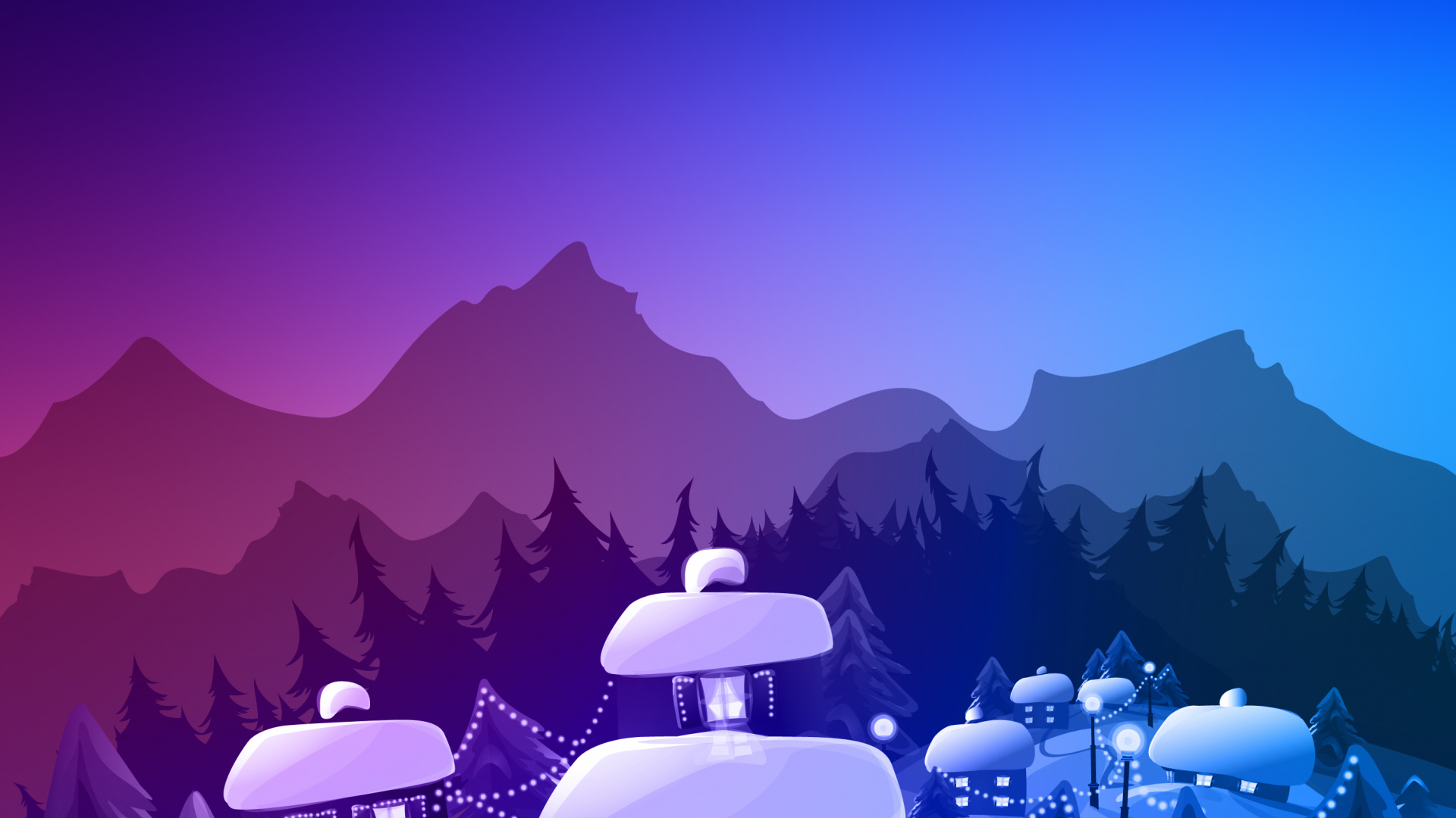 Обои природа, постер, Рождество, иллюстрация, дизайн в разрешении 1920x1080