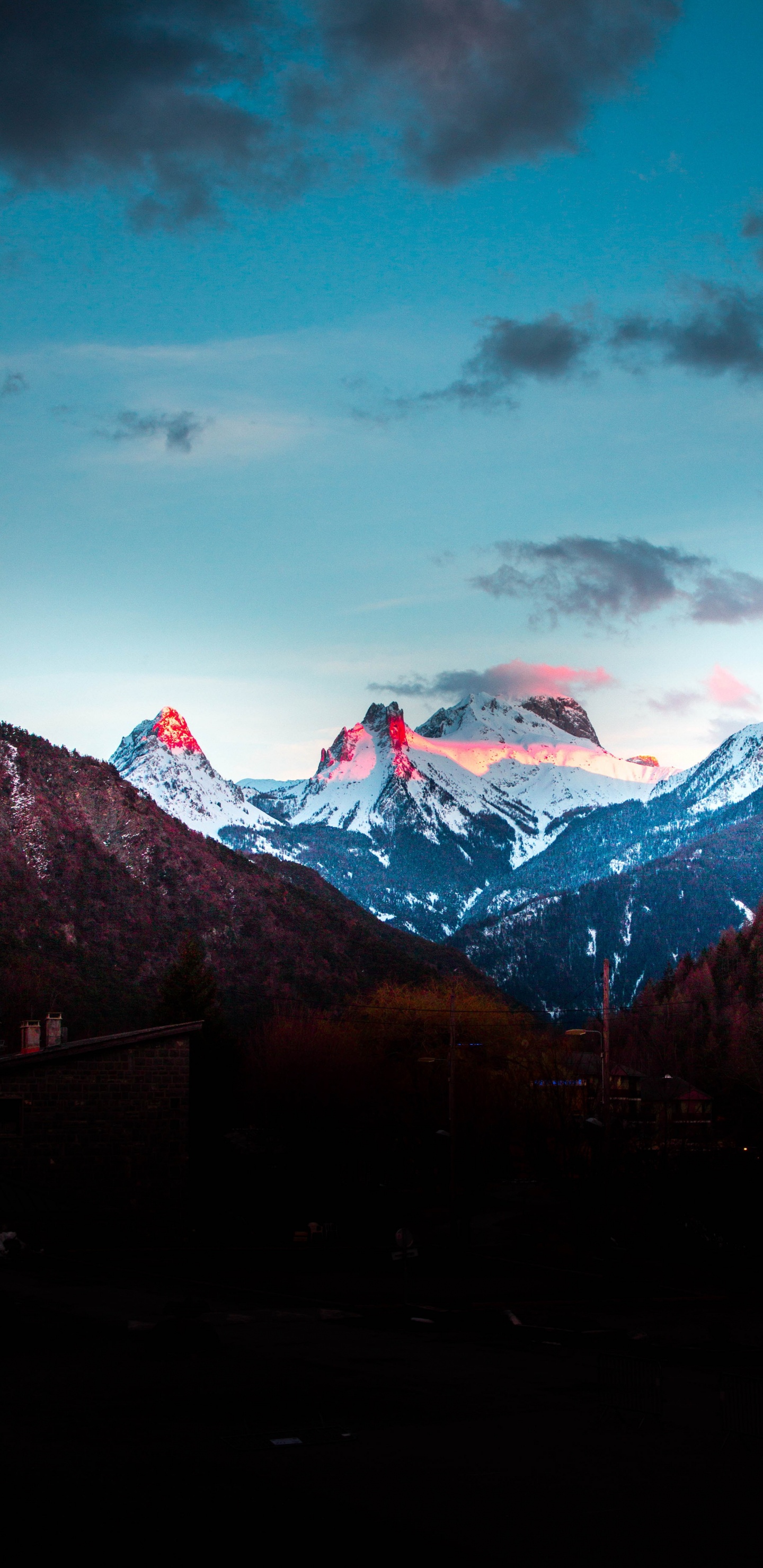 Обои пейзажи гор, Альпы, природа, мех, атмосфера в разрешении 1440x2960