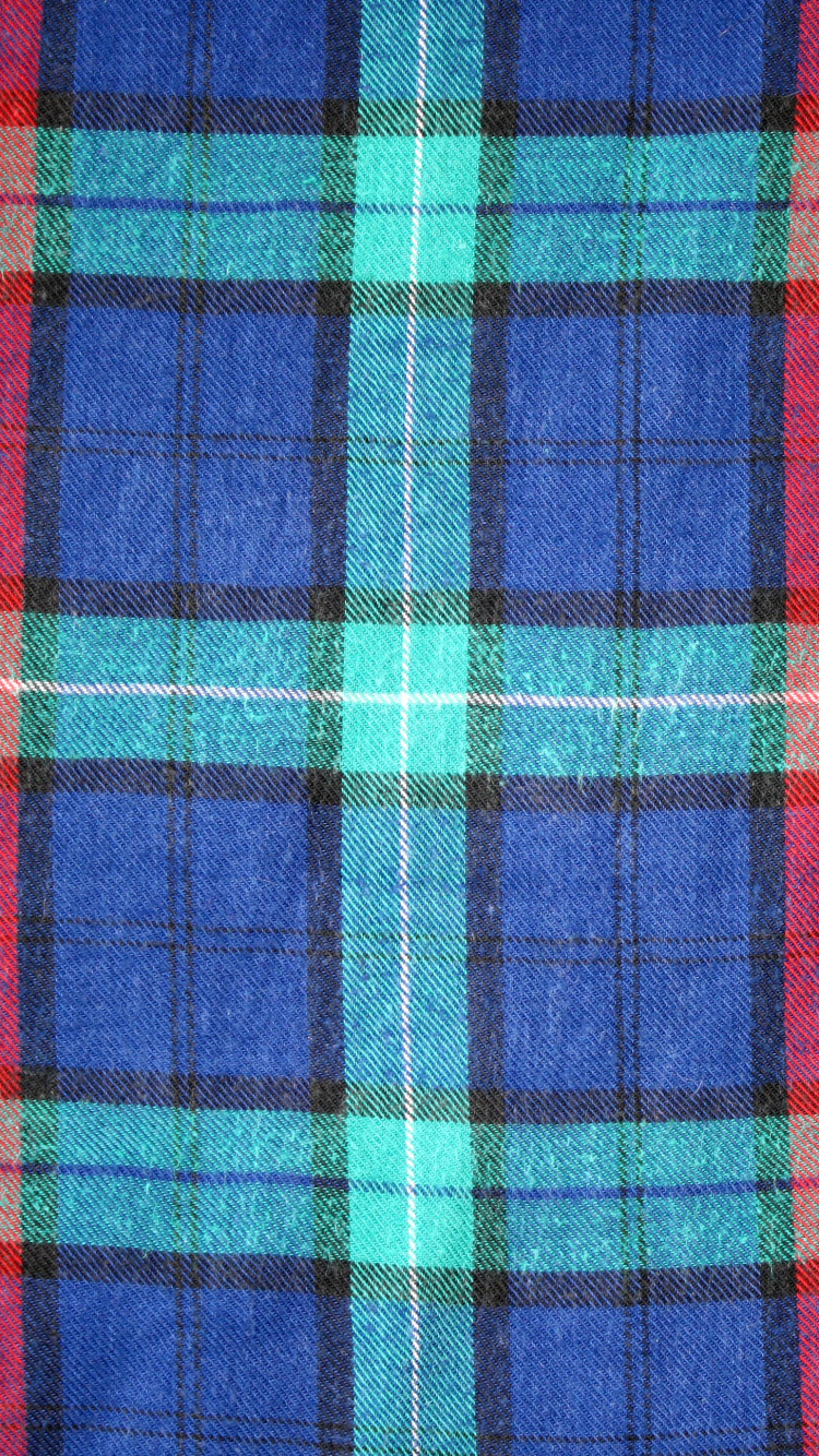 Обои клетчатая текстура, шотландка, ткань, фланель, синий в разрешении 750x1334