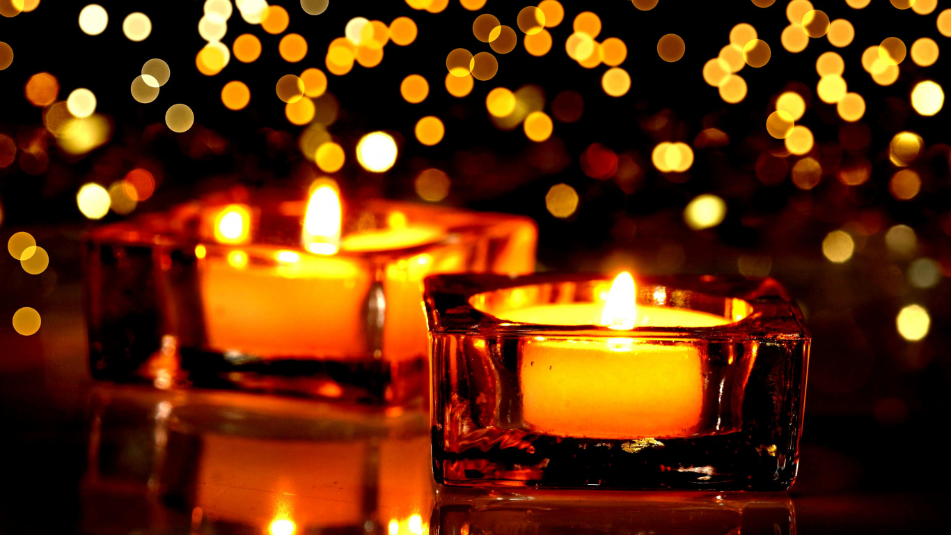 Обои свеча, освещение, свет, воск, тепло в разрешении 1366x768