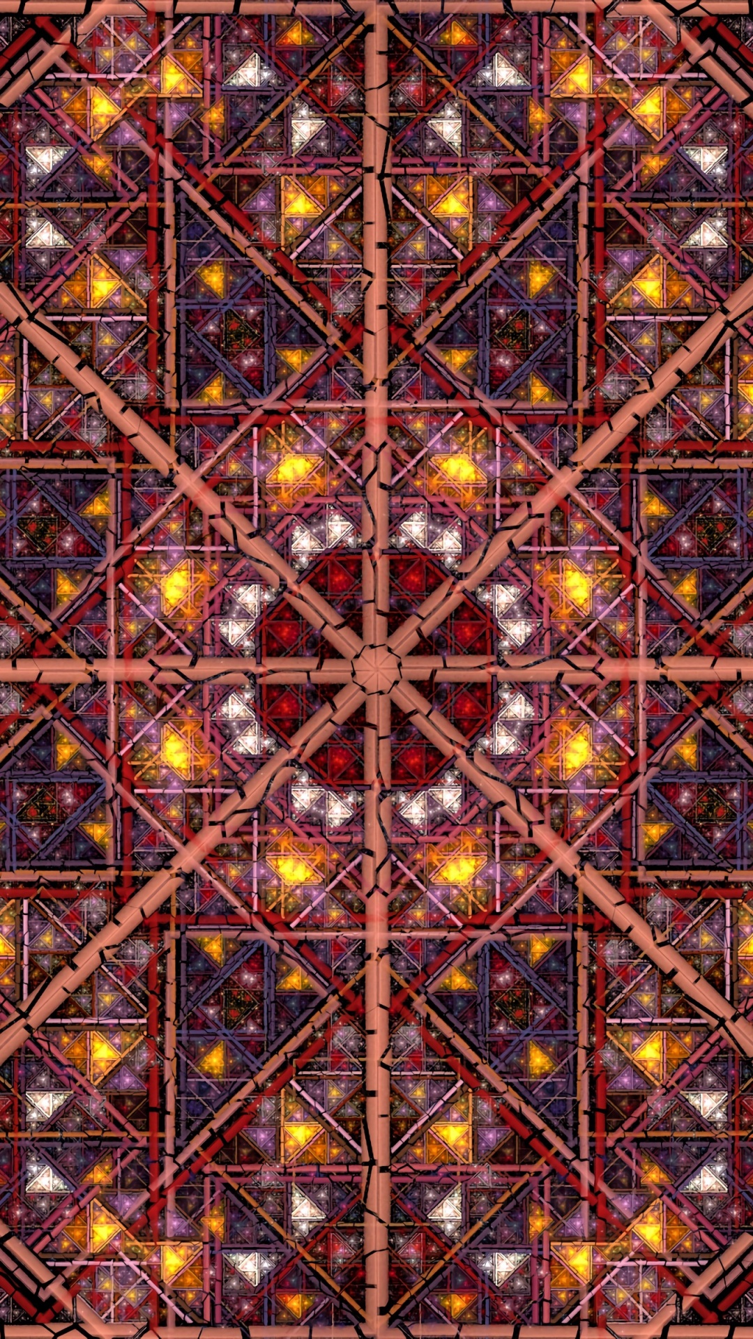 Обои узор, симметрия, коричневый цвет, дизайн, арт в разрешении 1080x1920