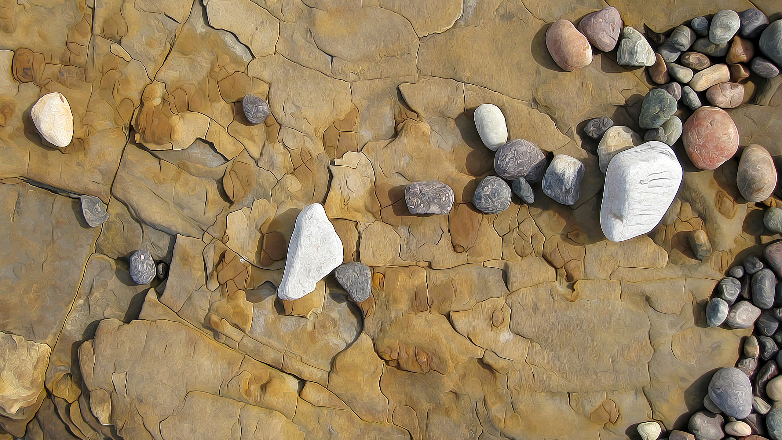 Обои геология, рисование, рок, текстура, булыжник в разрешении 2560x1440