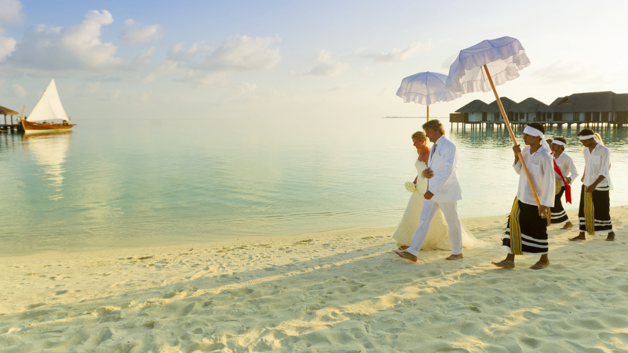 Обои Велассару Мальдивы, отпуск, медовый месяц, туризм, пляж в разрешении 1280x720