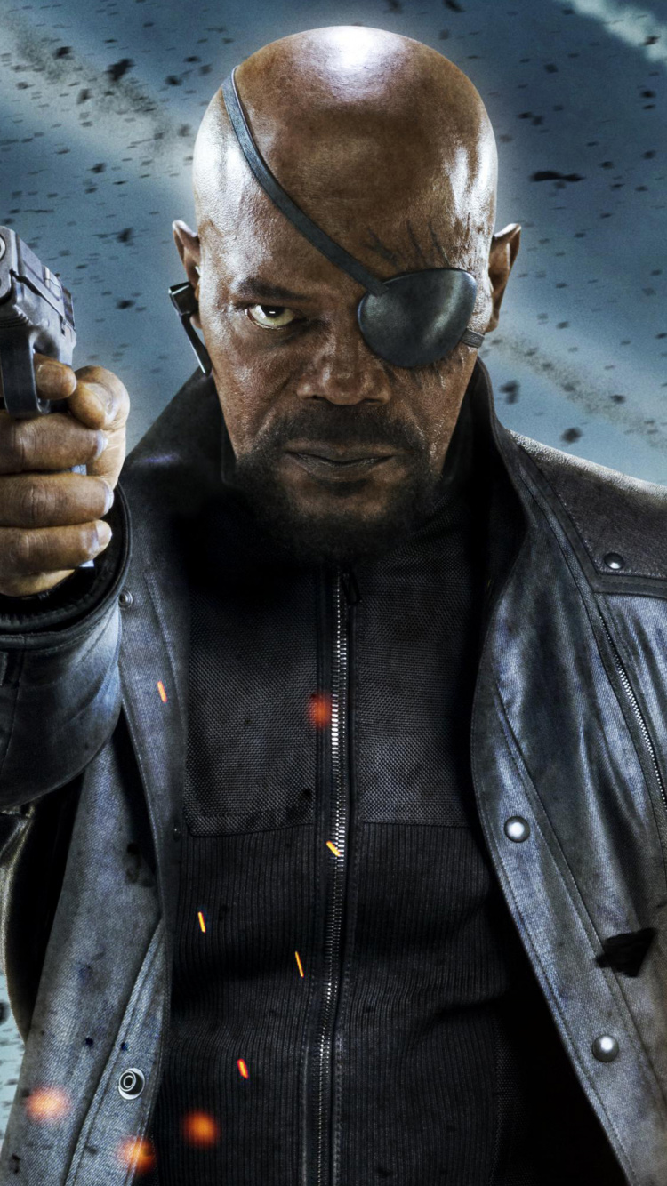 Обои Сэмюэл Л Джексон, Ник Фьюри, Мария Хилл, мститель, кино в разрешении 750x1334