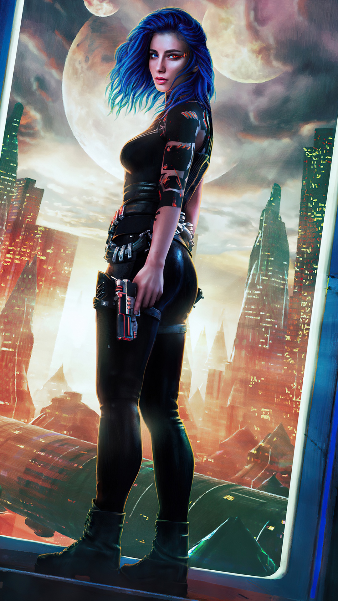 Обои sci fi женщина воин, Научная фантастика, фэнтези, арт, фикция в разрешении 1080x1920