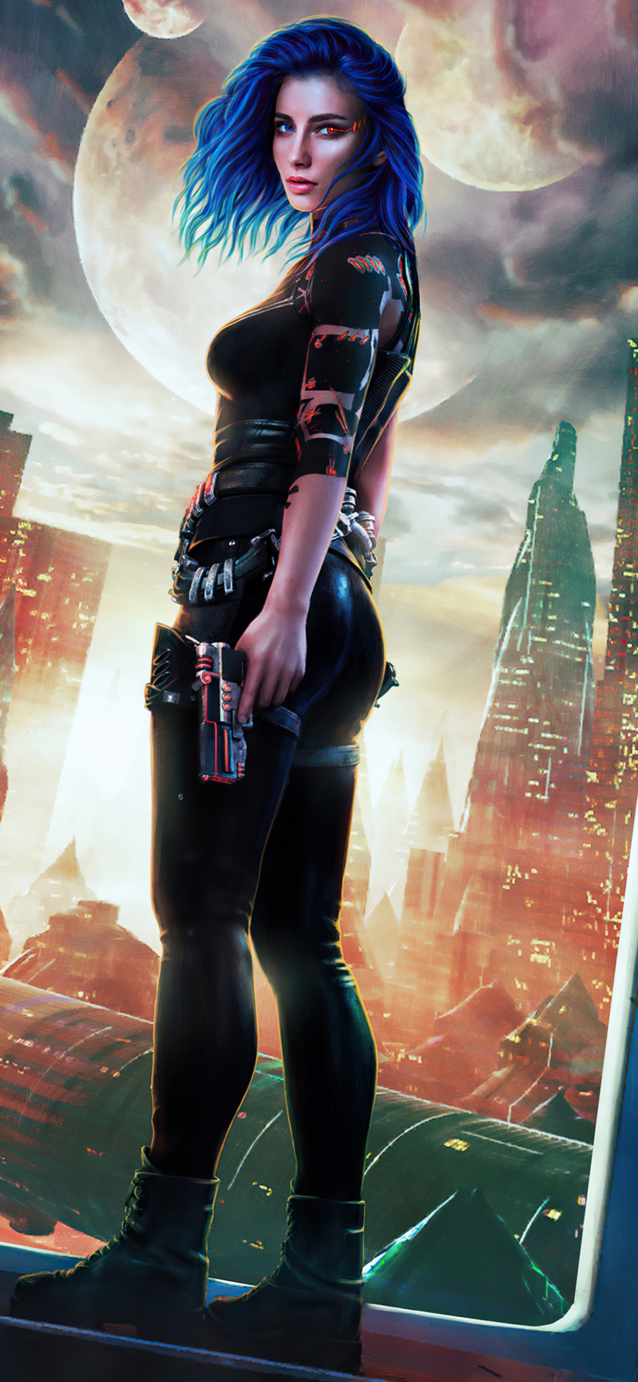 Обои sci fi женщина воин, Научная фантастика, фэнтези, арт, фикция в разрешении 1242x2688