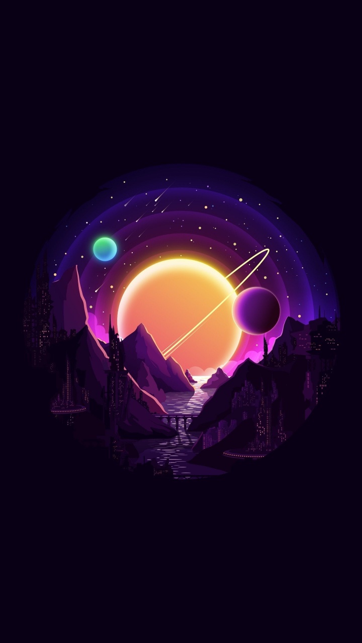 Обои минимализм, арт, пурпур, Фиолетовый, астрономический объект в разрешении 720x1280