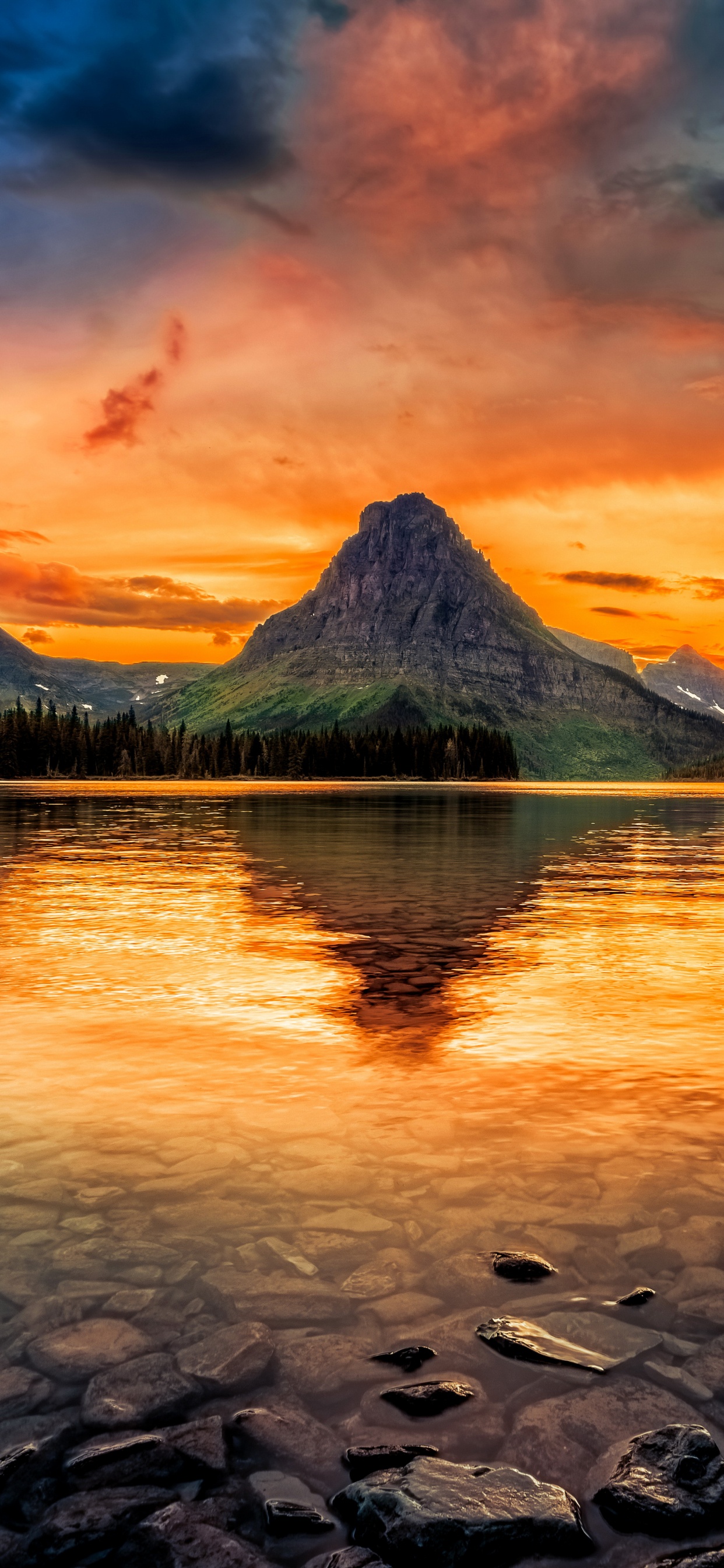 Обои Озеро Ту Медисин, Озеро Макдональд, парк, национальный парк, природа в разрешении 1242x2688