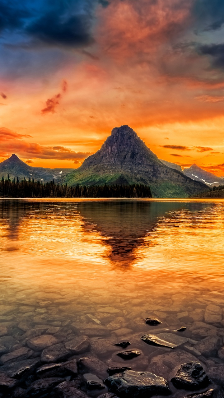 Обои Озеро Ту Медисин, Озеро Макдональд, парк, национальный парк, природа в разрешении 720x1280