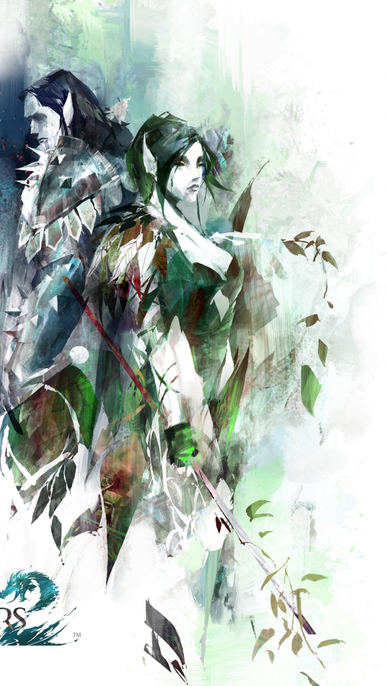 Обои оружий, иллюстрация, графический дизайн, Гильдия войны 2 путь огня, шрифт в разрешении 750x1334