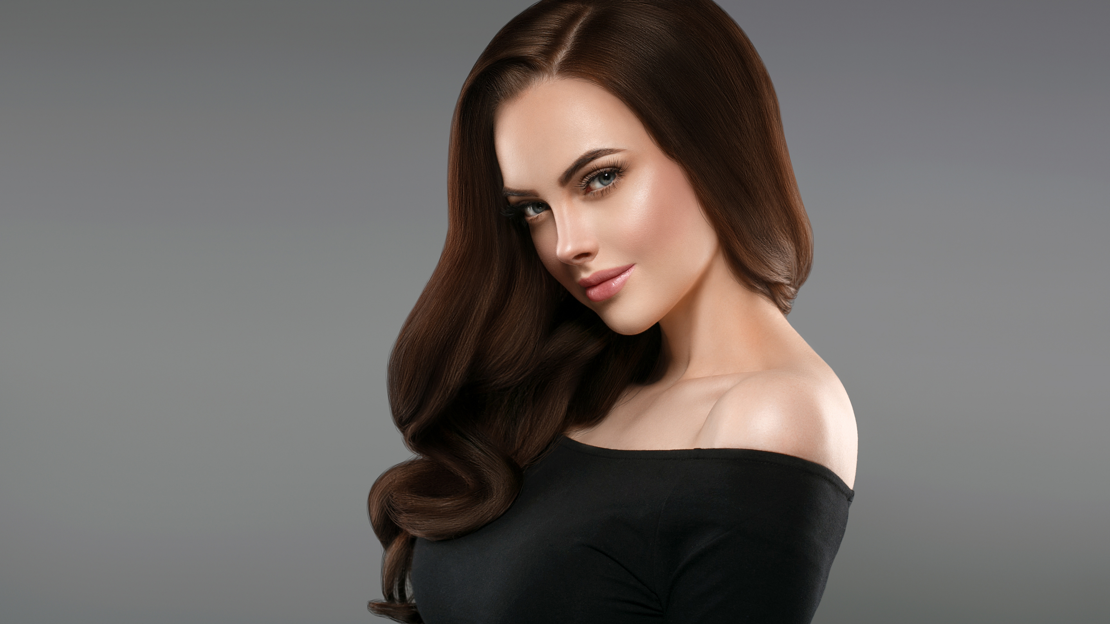 Обои волосы, лицо, плечо, прическа, красота в разрешении 3840x2160