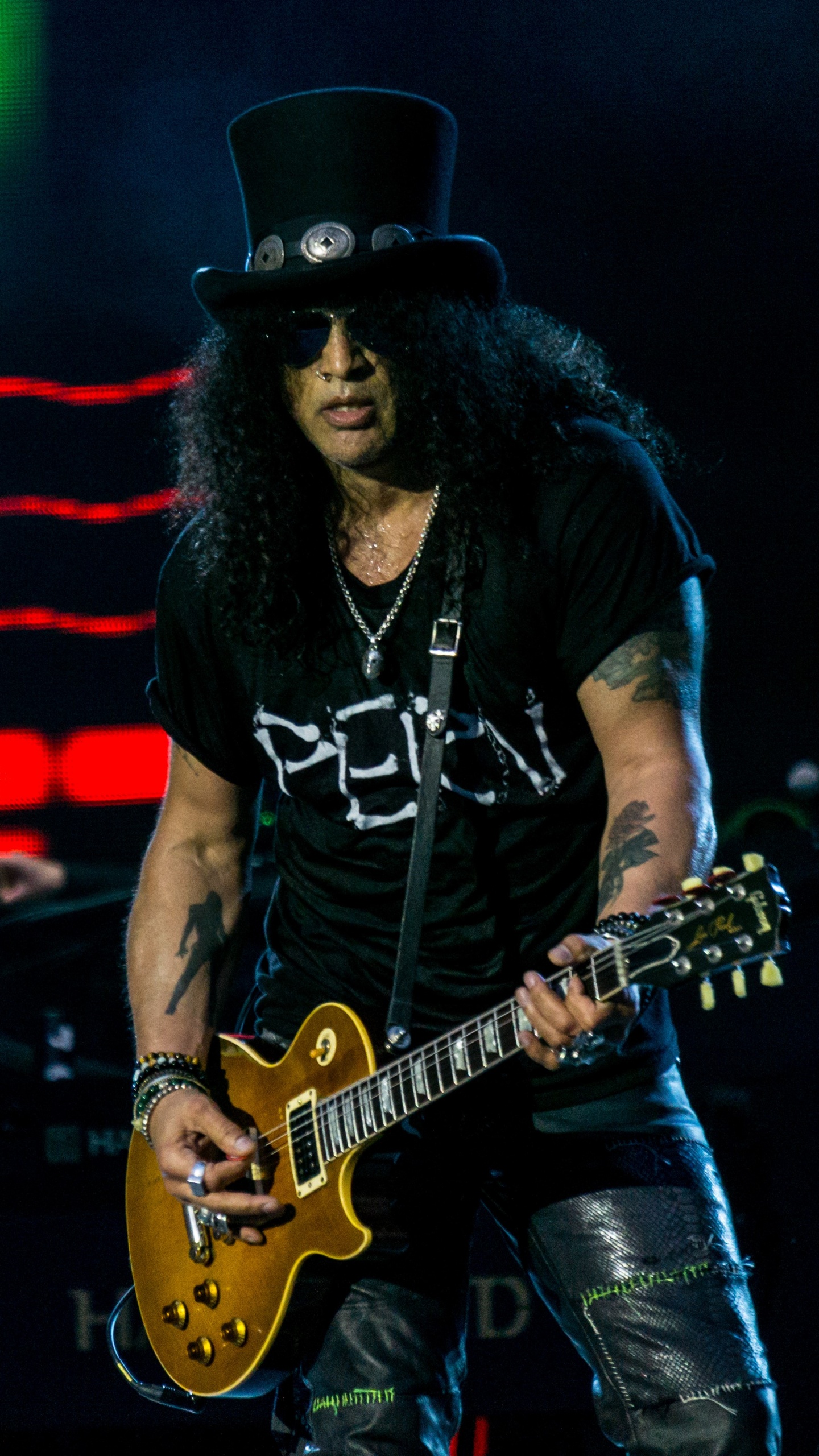 Обои Guns N Roses, гитара, гитарист, музыкант, музыкальный инструмент в разрешении 1440x2560