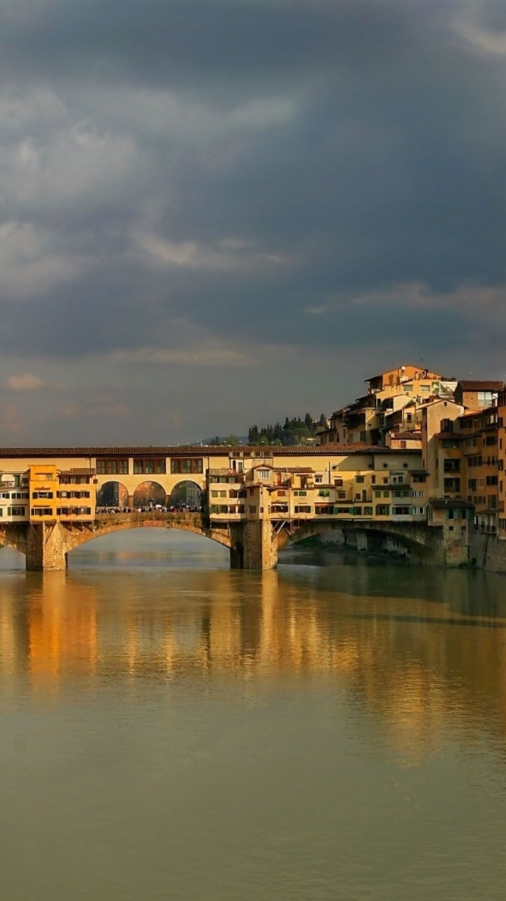 Обои Арно, мост, реки, водный путь, отражение в разрешении 720x1280