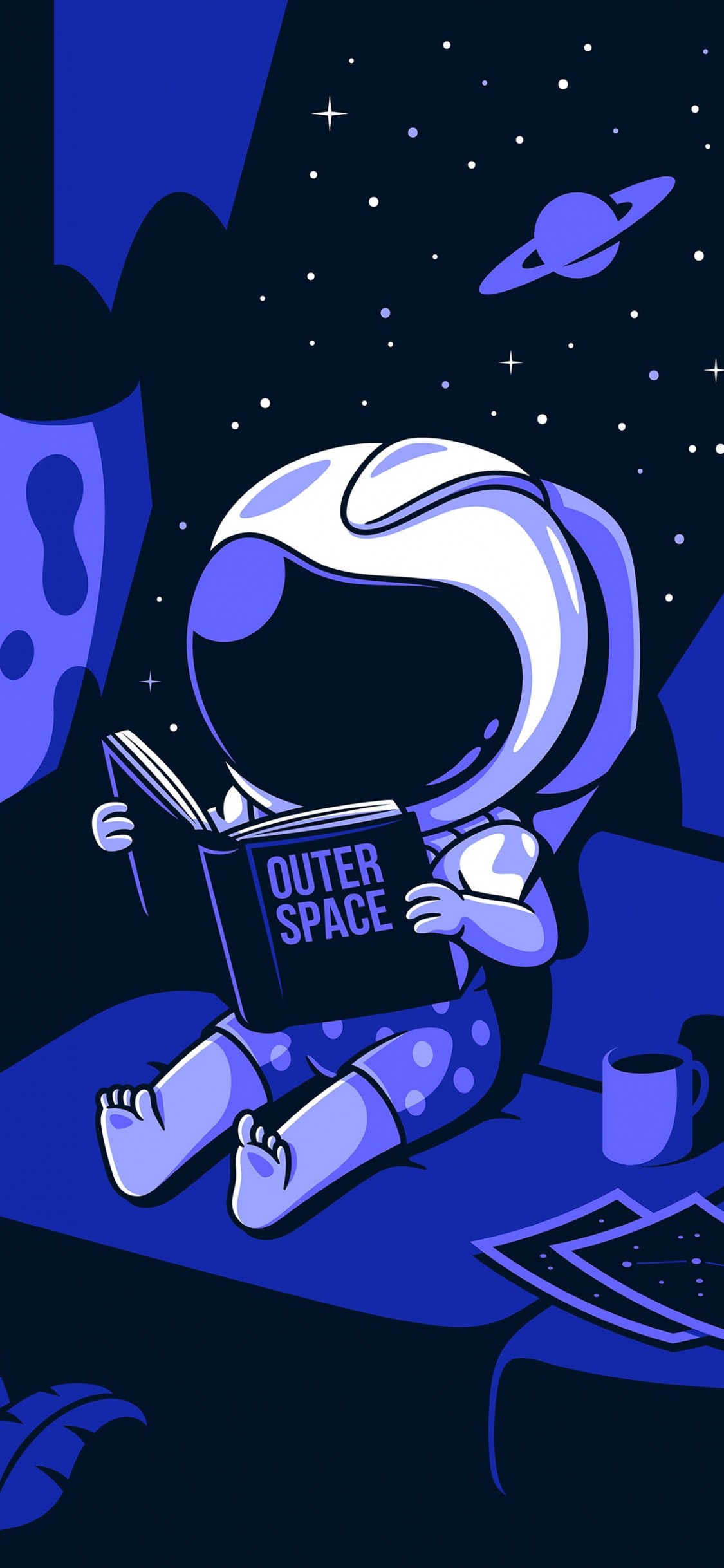 Обои астронавт, космос, мультфильм, арт, электрик в разрешении 1125x2436