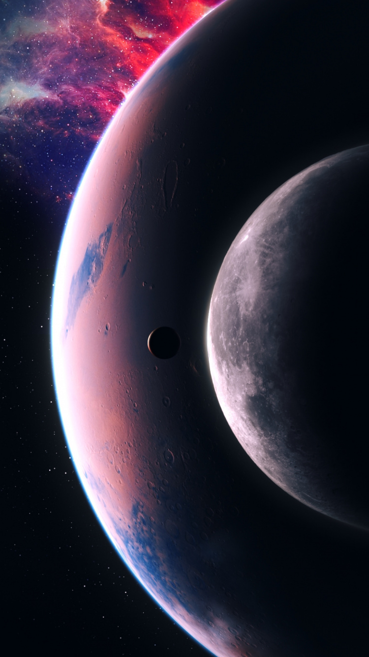 Обои луна, Tecno, текно камон 19, смартфон, атмосфера в разрешении 750x1334