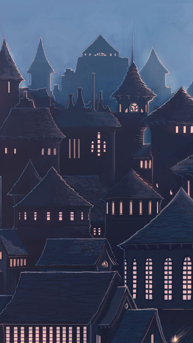 Обои ориентир, средневековая архитектура, башни, здание, Серия Гарри Поттер в разрешении 750x1334