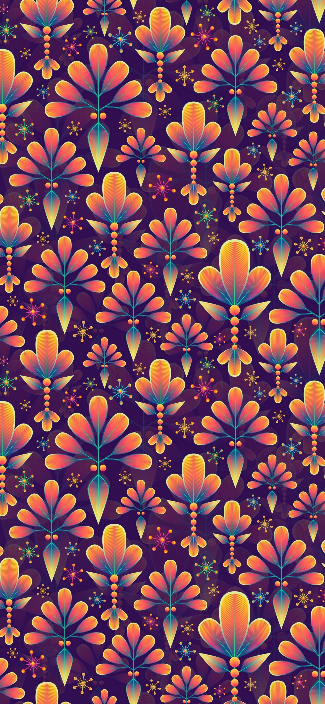 Обои цветок, дизайн, узор, растение, полевой цветок в разрешении 1242x2688