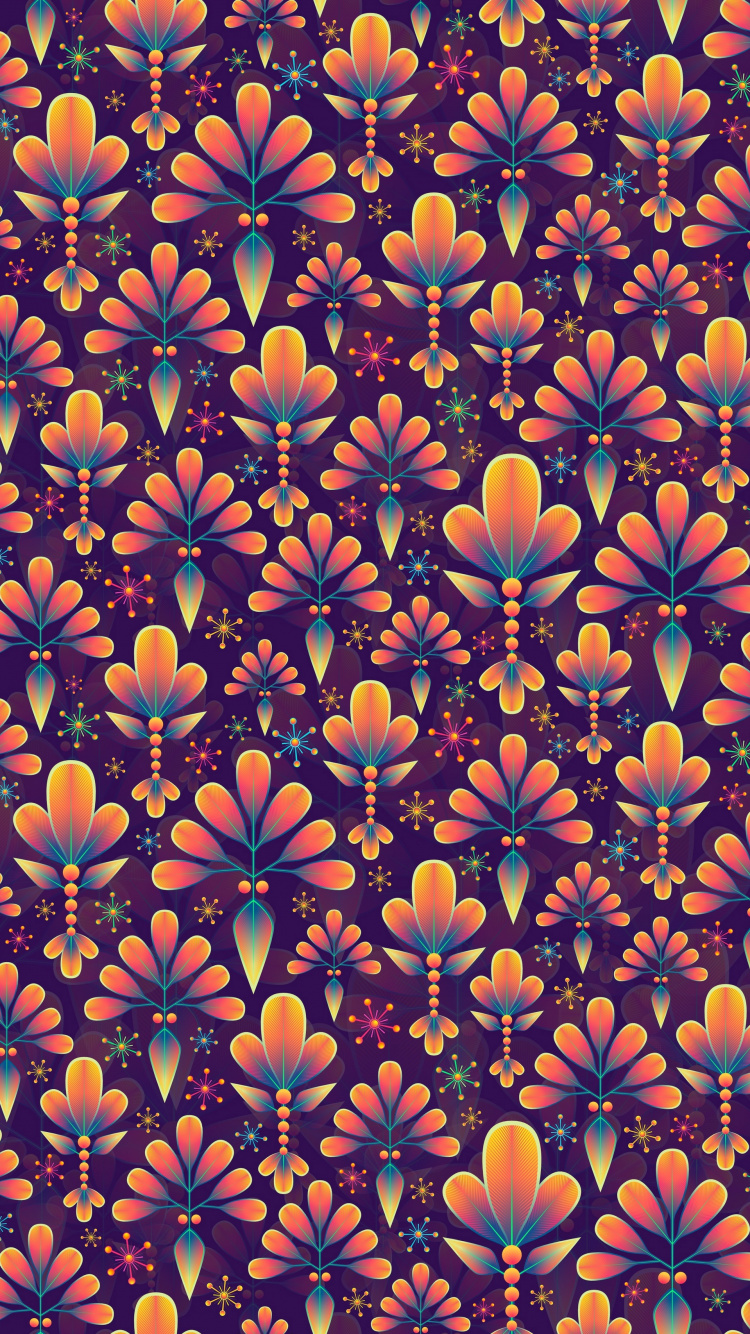 Обои цветок, дизайн, узор, растение, полевой цветок в разрешении 750x1334