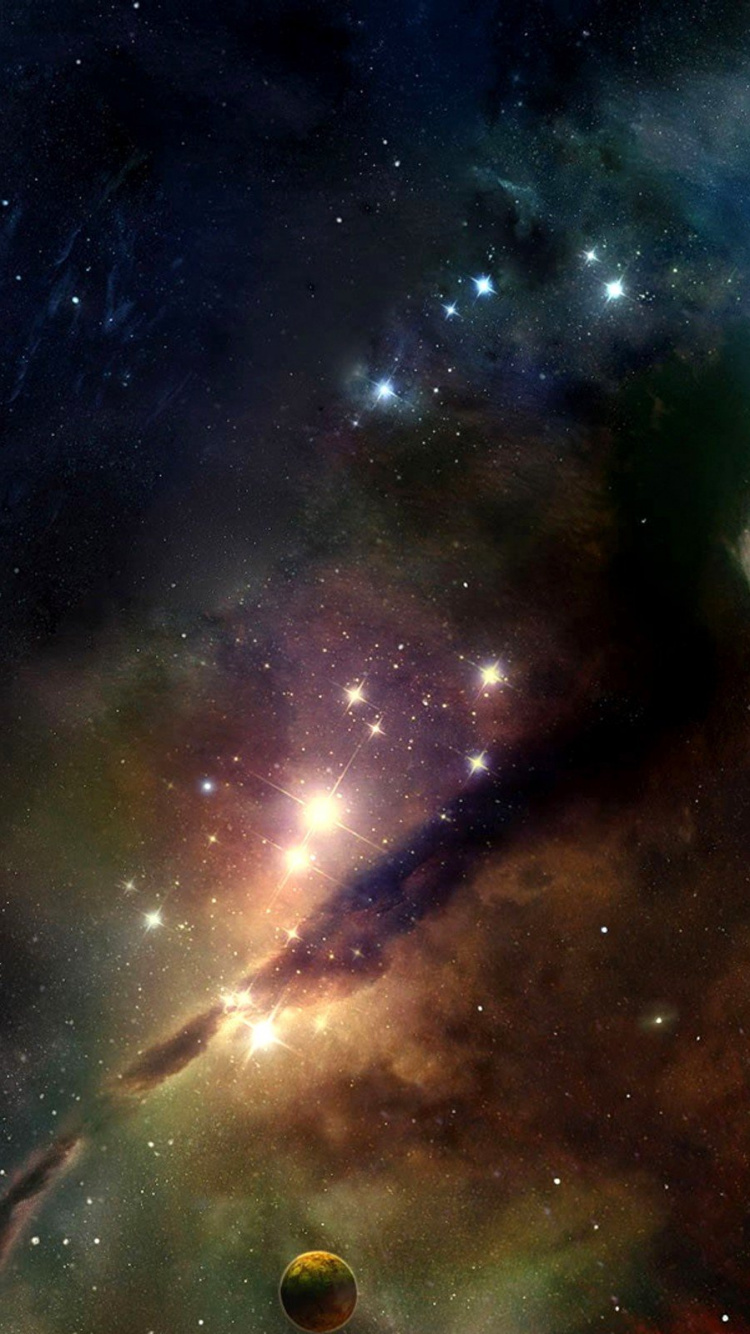 Обои космос, космическое пространство, астрономический объект, туманность, атмосфера в разрешении 750x1334