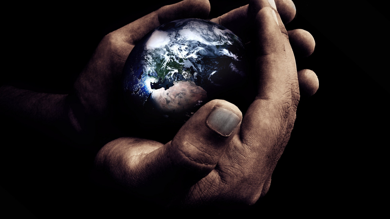 Обои планета, палец, грех, тьма, проповедь в разрешении 1366x768