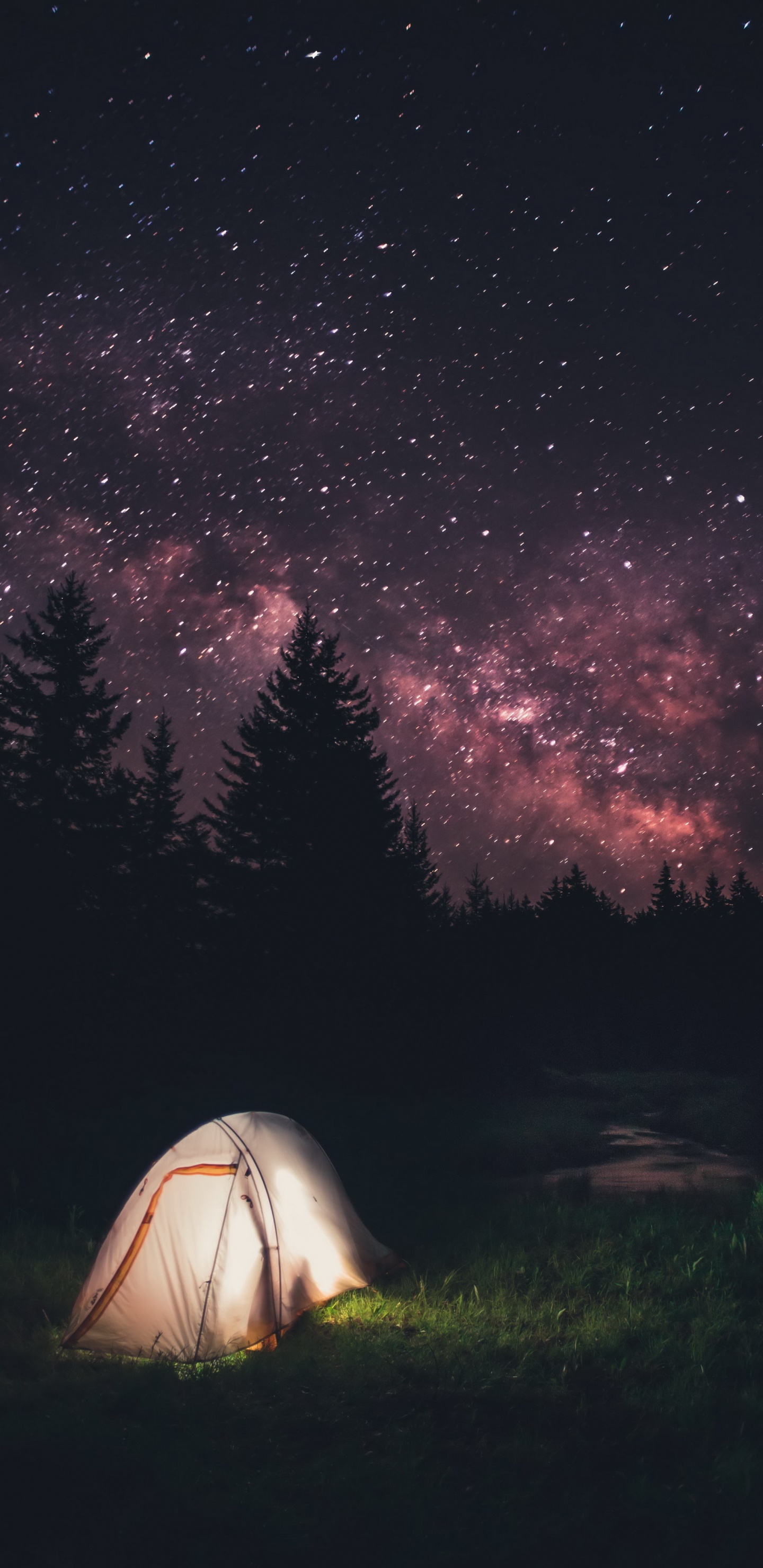 Обои природа, ночь, атмосфера, черный, туманность в разрешении 1440x2960