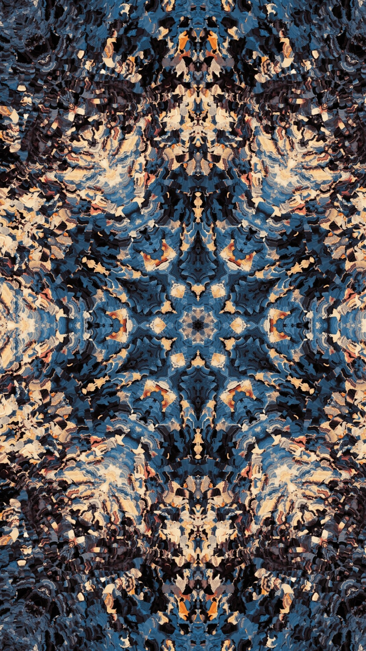 Обои симметрия, узор, дизайн, дерево, арт в разрешении 750x1334