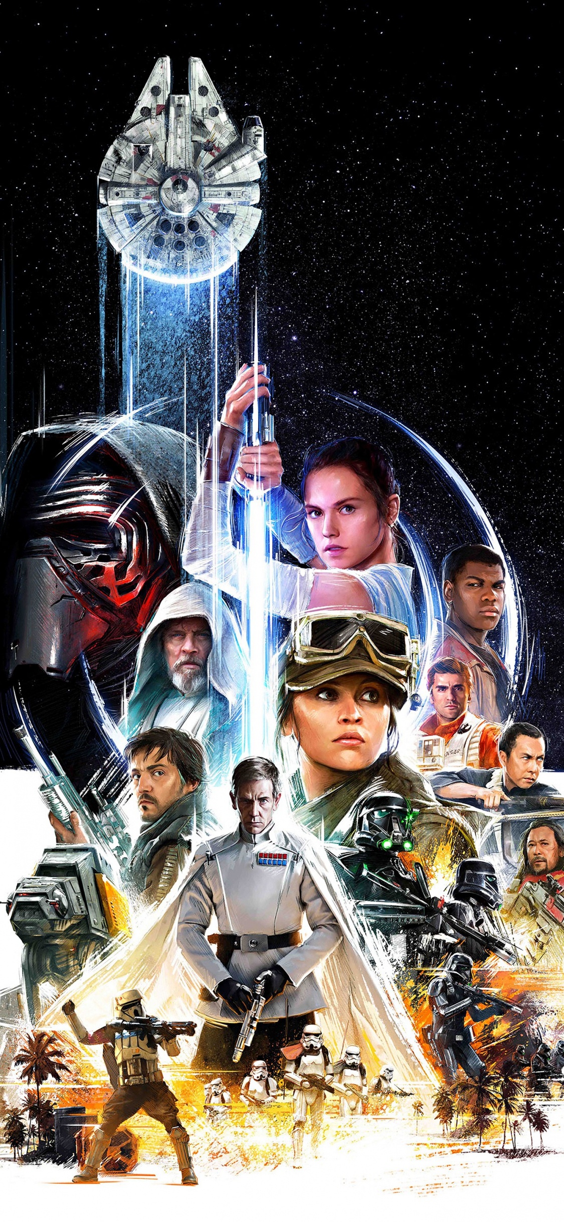 Обои Звездные войны восстание Скайуокер, Звездные войны пробуждение силы, Поэ Дэмерон, Король, Звездные Войны Последний Джедай в разрешении 1125x2436