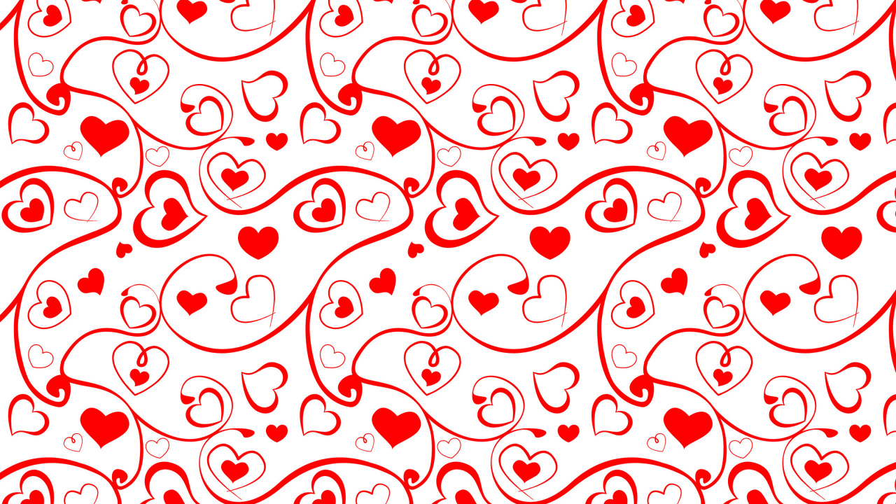 Обои красный цвет, узор, текст, дизайн, круг в разрешении 1280x720