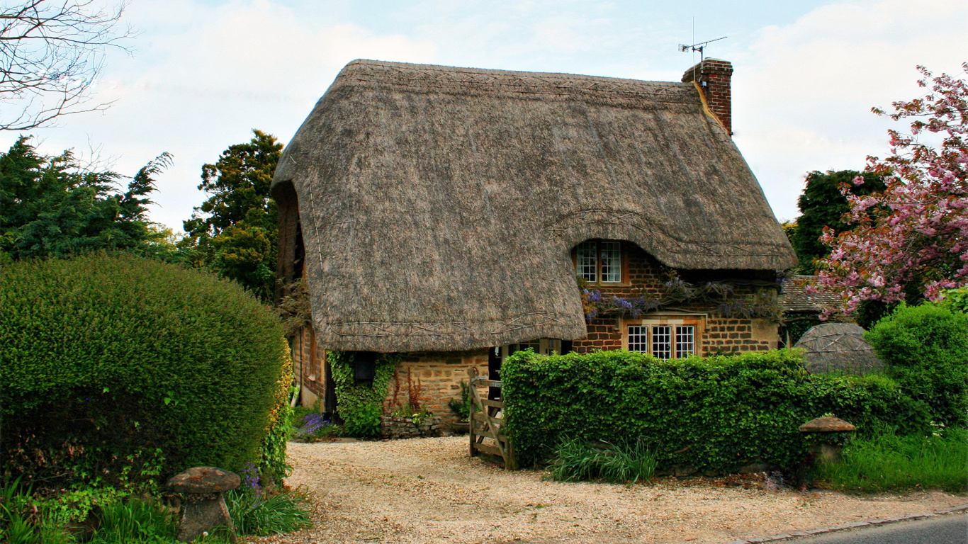 Обои коттедж, Хаус, родина, хижина, дом в разрешении 1366x768