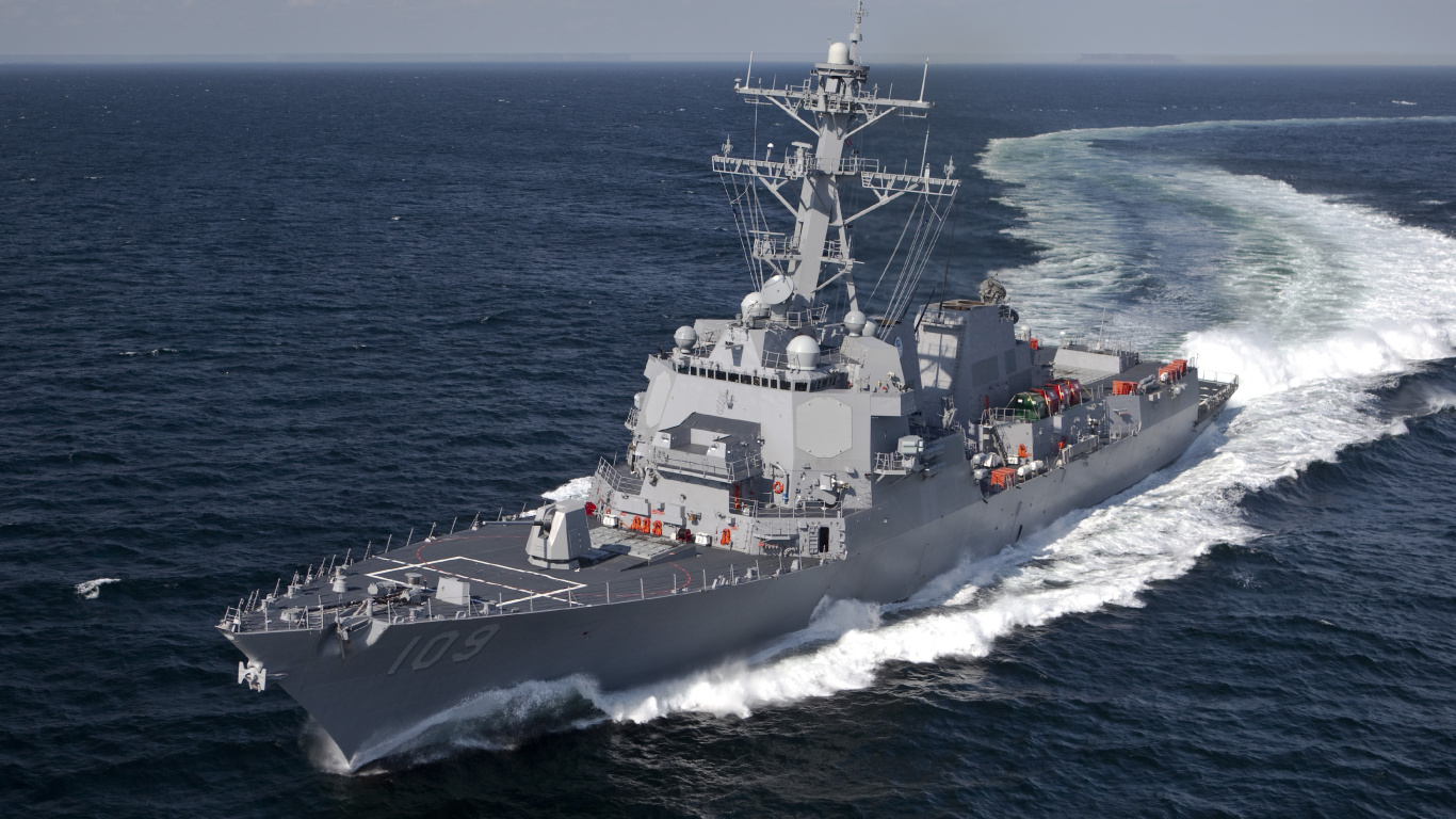 Обои военно морской флот США, разрушитель, ВМС США Джейсон данхем, Эсминец Арли Берк, военный корабль в разрешении 1366x768