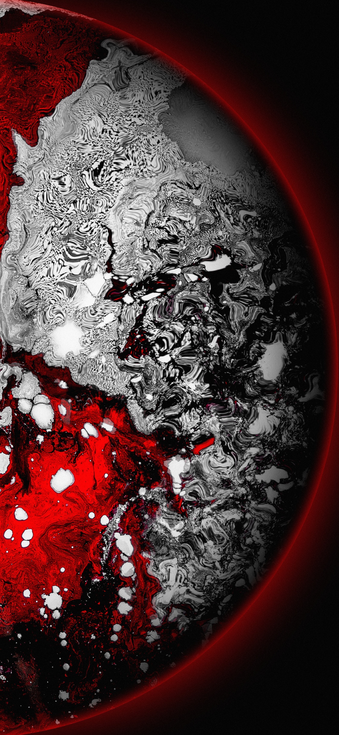 Обои земля, сообщество сяоми, жидкий, жидкость, арт в разрешении 1125x2436