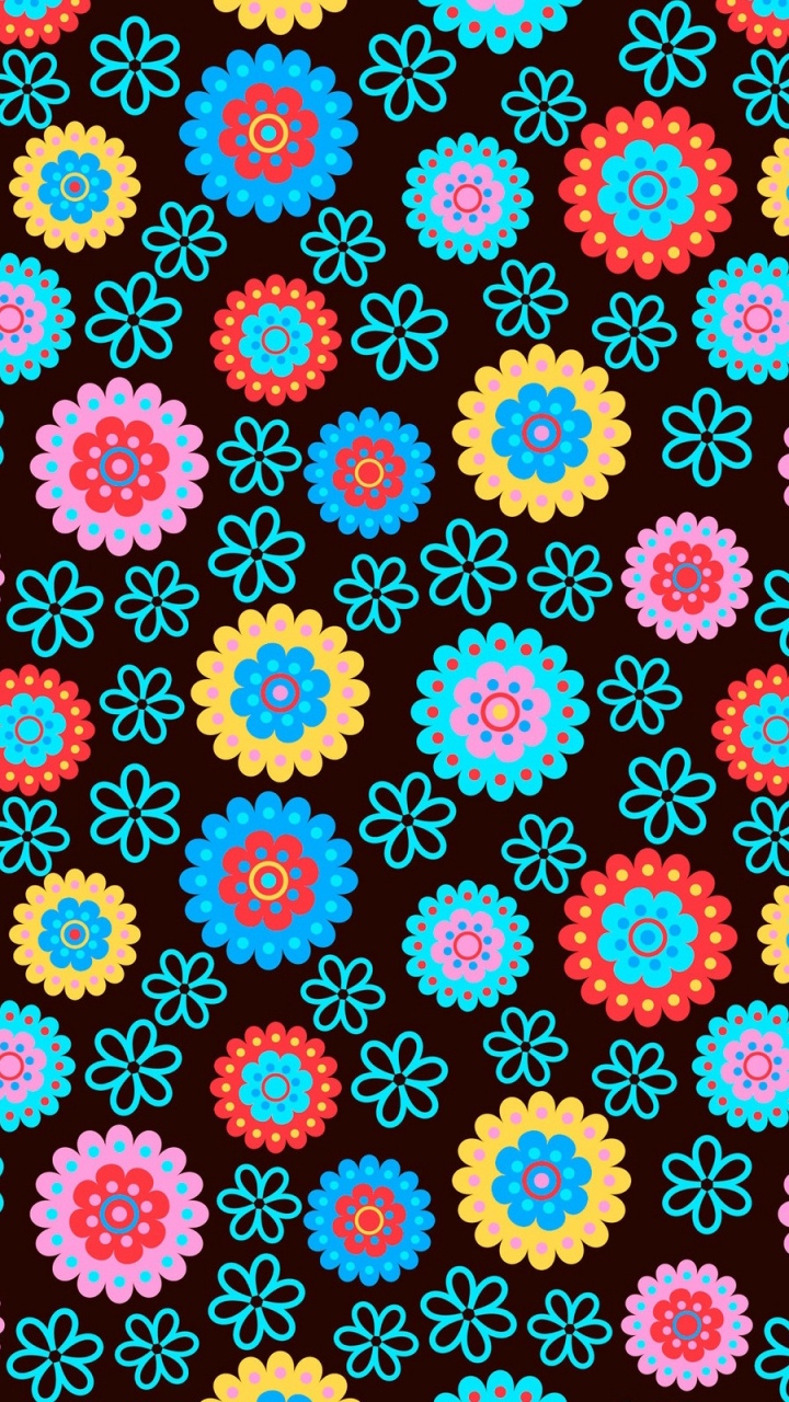 Обои цветок, узор, дизайн, ткань, круг в разрешении 720x1280