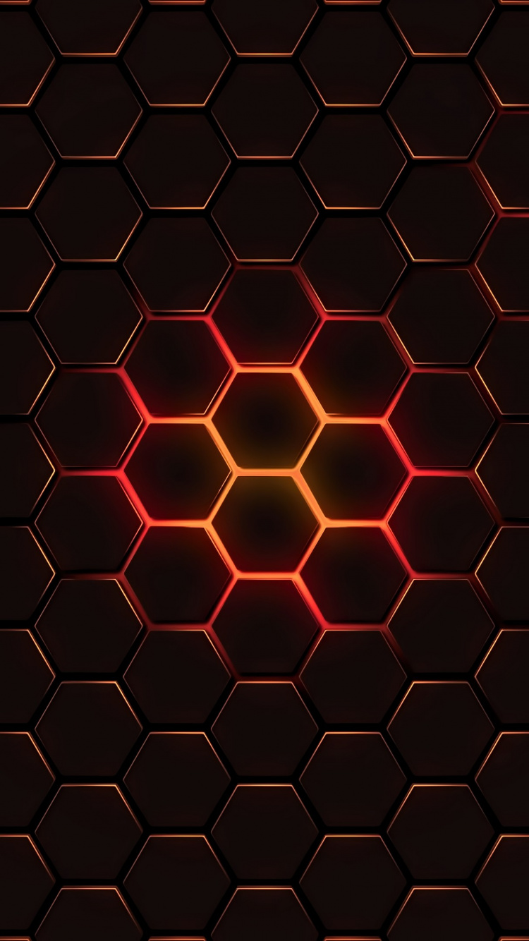 Обои красный цвет, узор, свет, дизайн, симметрия в разрешении 750x1334