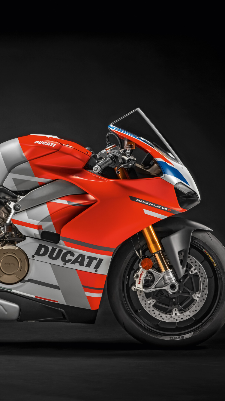 Обои ducati, мотоцикл, супербайк, авто, автомобильный экстерьер в разрешении 750x1334