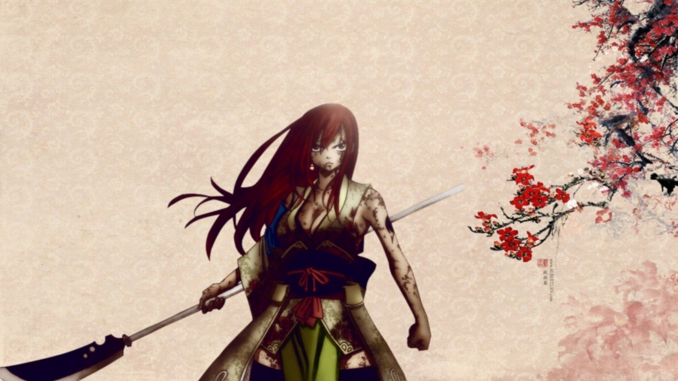 Обои аниме, иллюстрация, арт, графический дизайн, японская живопись в разрешении 1366x768