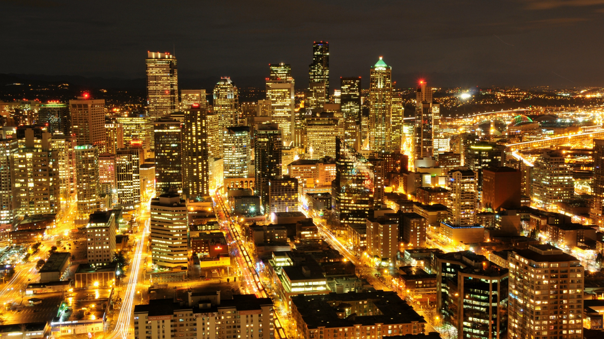 Обои Сиэтл, город, городской пейзаж, метрополия, городской район в разрешении 1920x1080