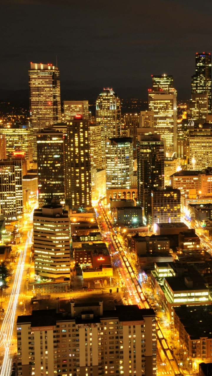 Обои Сиэтл, город, городской пейзаж, метрополия, городской район в разрешении 720x1280