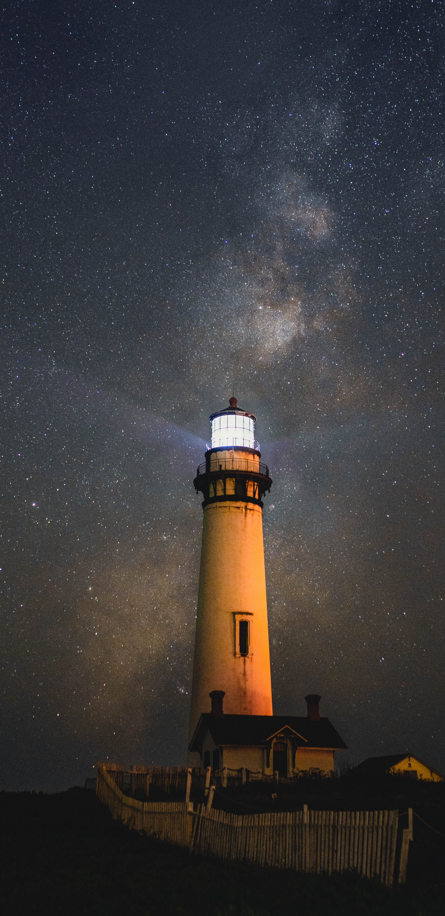 Обои Маяк, Сигнальная башня, вышка, ночь, спокойный в разрешении 1440x2960