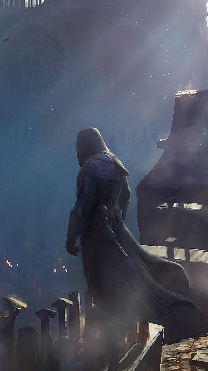 Обои assassins creed unity, assassins creed syndicate, ubisoft, Бэтмен, компьютерная игра в разрешении 720x1280