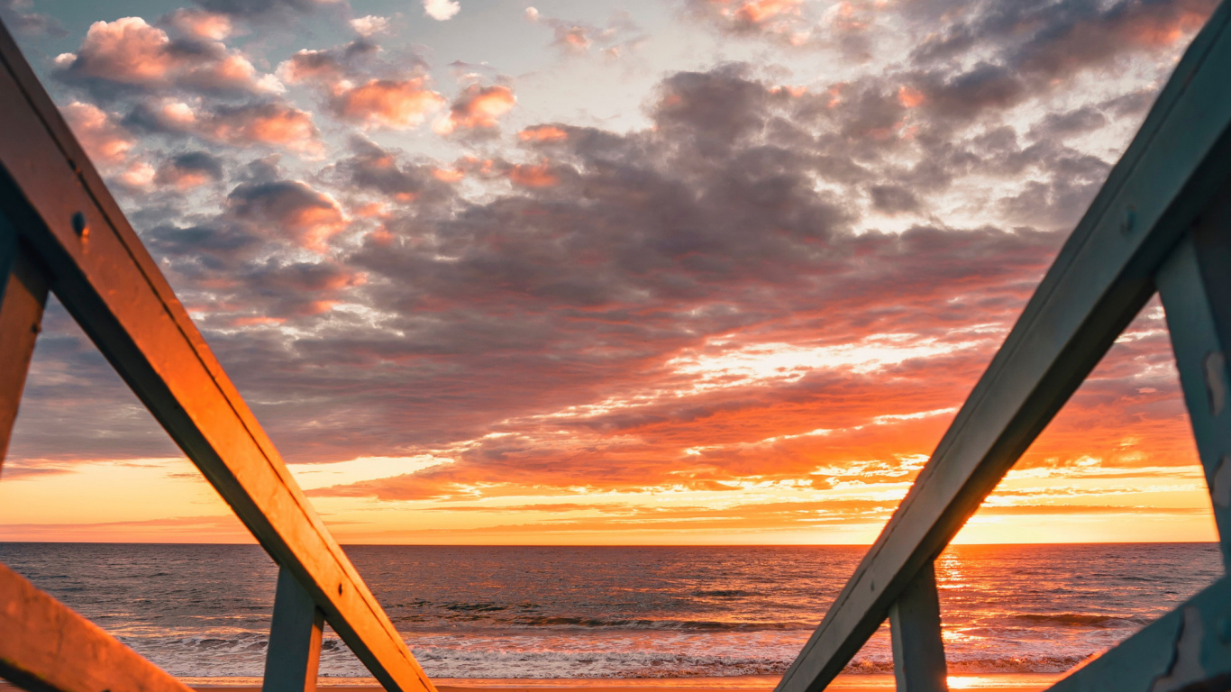 Обои подожди, господин, облако, вода, атмосфера, послесвечение в разрешении 1366x768