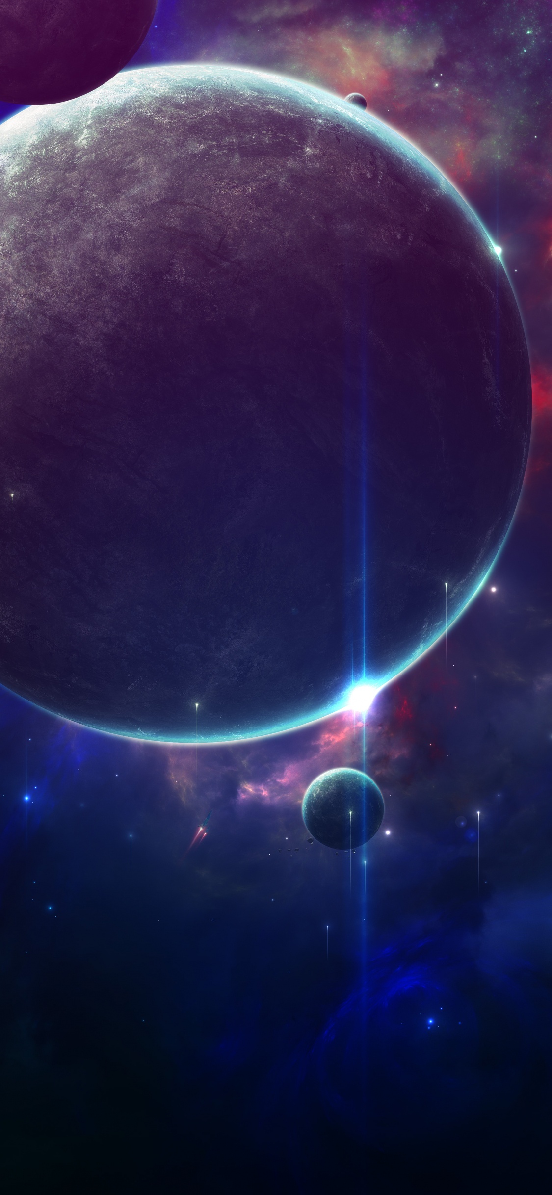 Обои космическое пространство, астрономический объект, атмосфера, планета, космос в разрешении 1125x2436