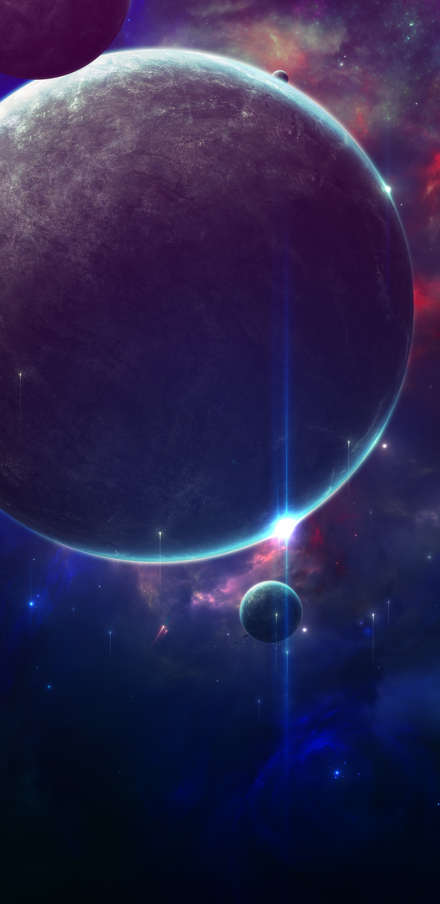 Обои космическое пространство, астрономический объект, атмосфера, планета, космос в разрешении 1440x2960