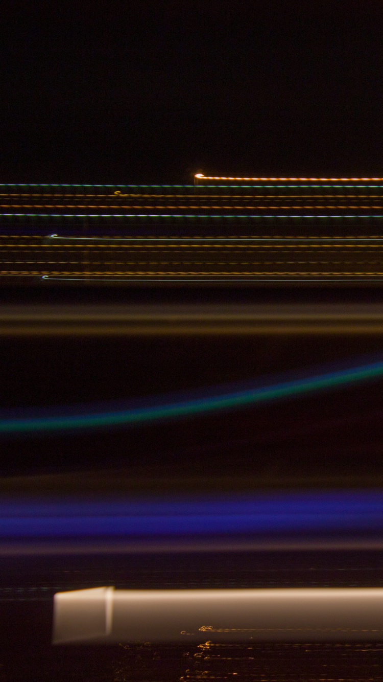 Обои свет, абстракция, ночь, экспозиция, линия в разрешении 750x1334