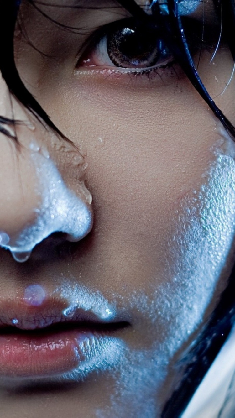 Обои лицо, синий, губа, нос, бровь в разрешении 750x1334