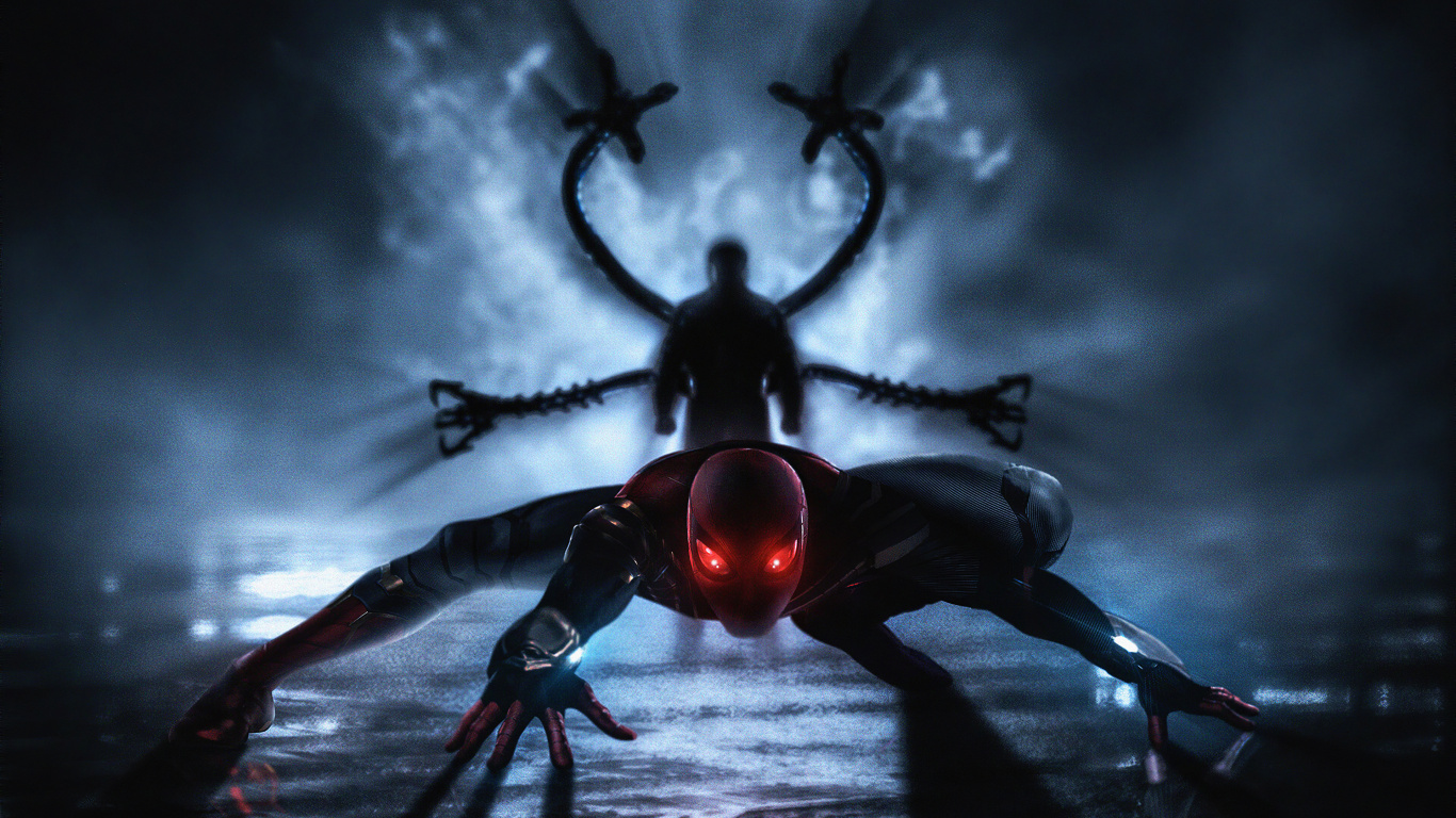 Обои темнота, демон, Цифровой композитинг, фикция, иллюстрация в разрешении 1366x768