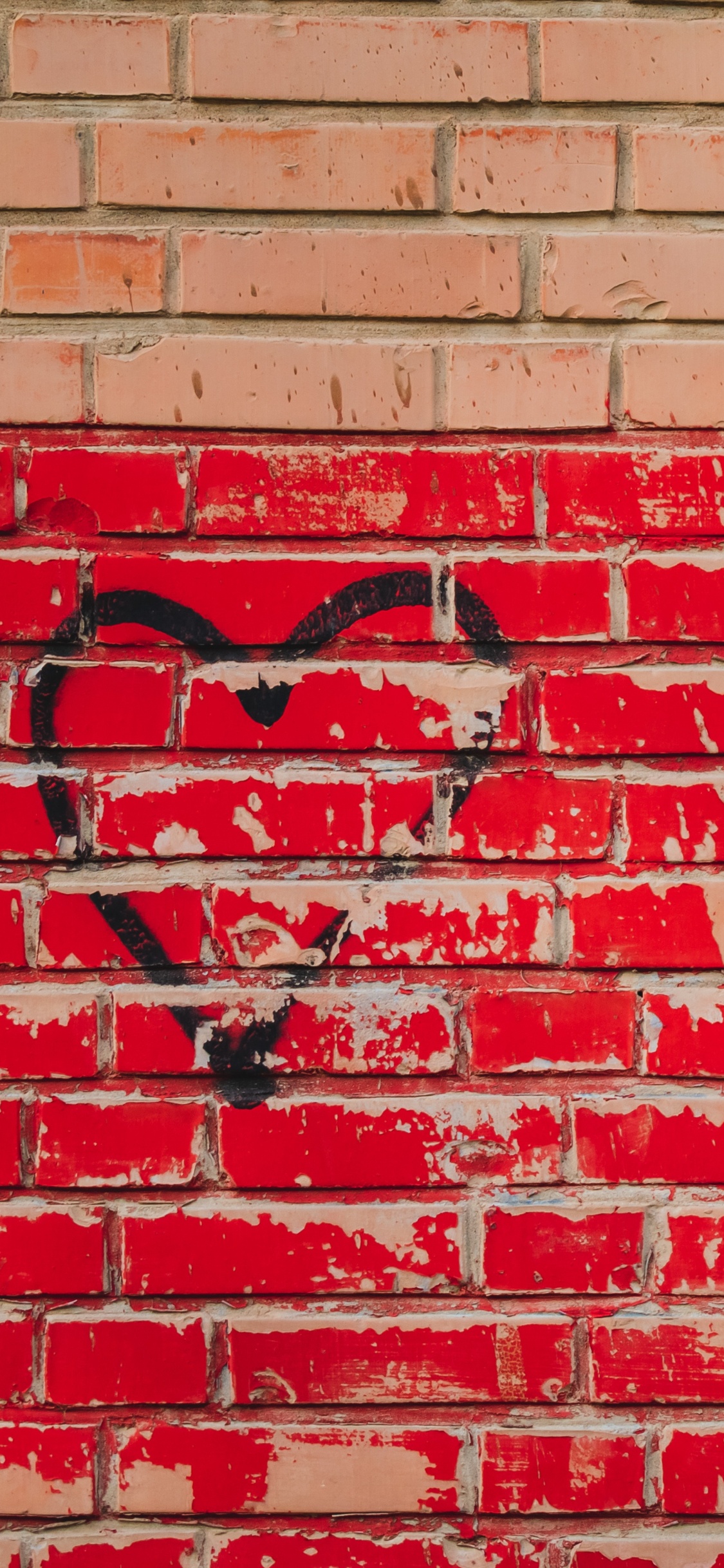 Обои кирпич, кирпичная кладка, стена, красный цвет, каменная стена в разрешении 1125x2436
