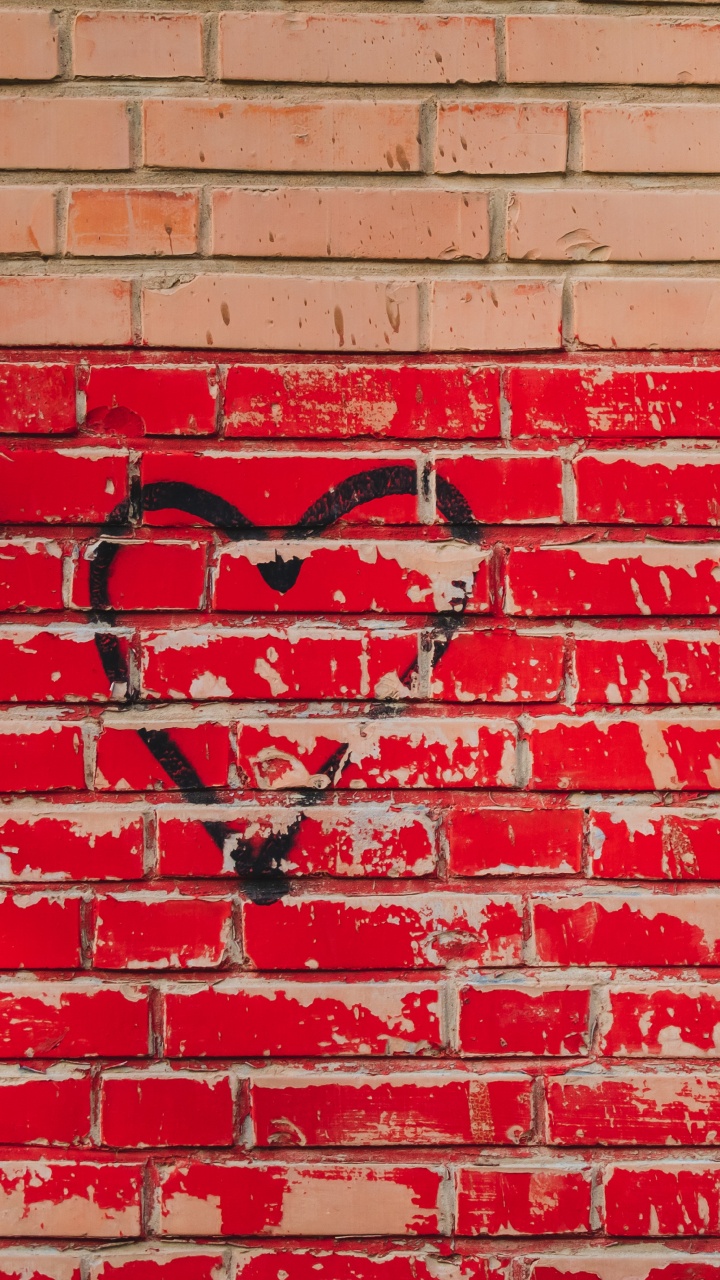 Обои кирпич, кирпичная кладка, стена, красный цвет, каменная стена в разрешении 720x1280