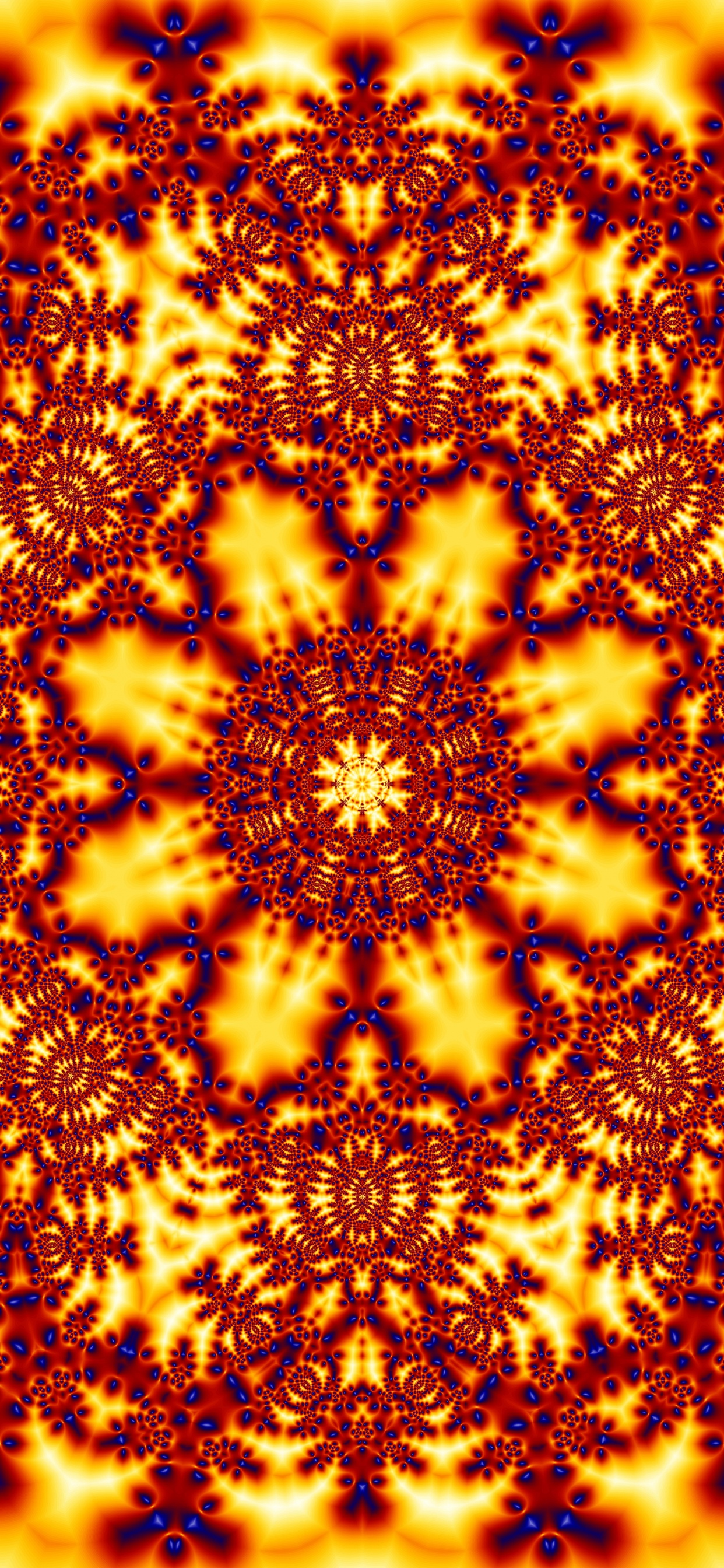 Обои дизайн, симметрия, фрактальное искусство, узор, желтый в разрешении 1242x2688