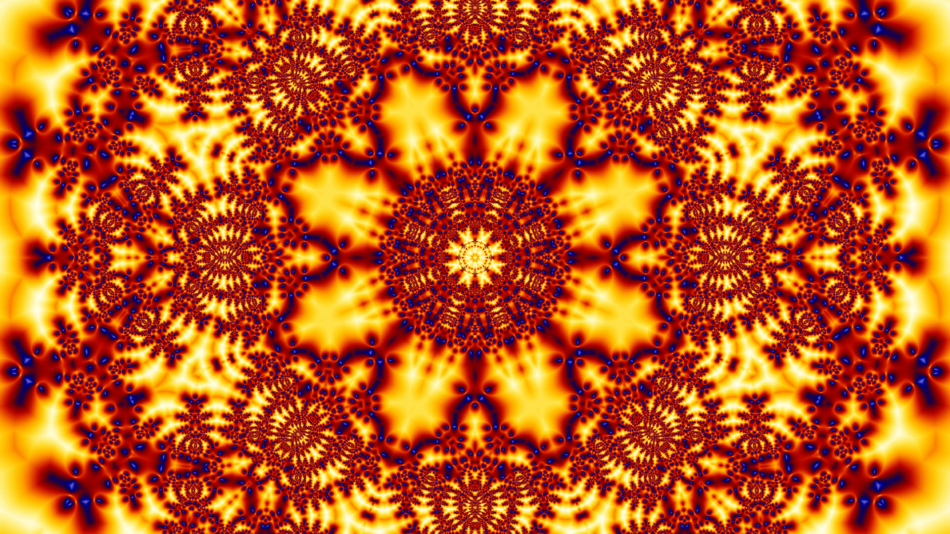 Обои дизайн, симметрия, фрактальное искусство, узор, желтый в разрешении 1920x1080