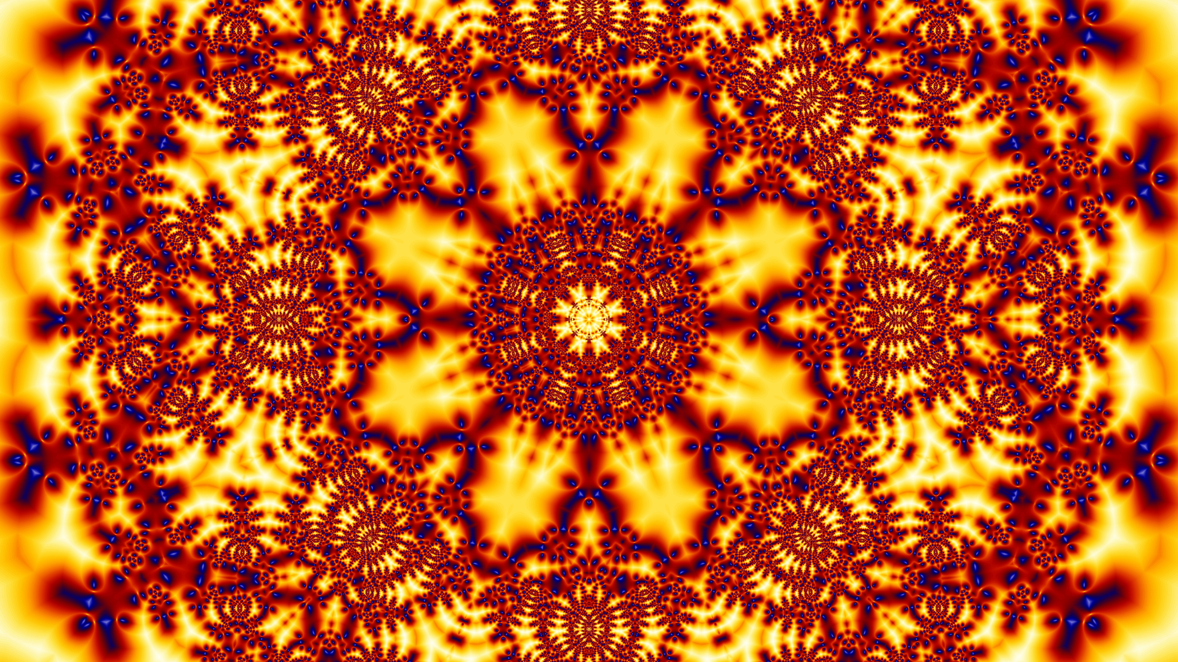 Обои дизайн, симметрия, фрактальное искусство, узор, желтый в разрешении 3840x2160